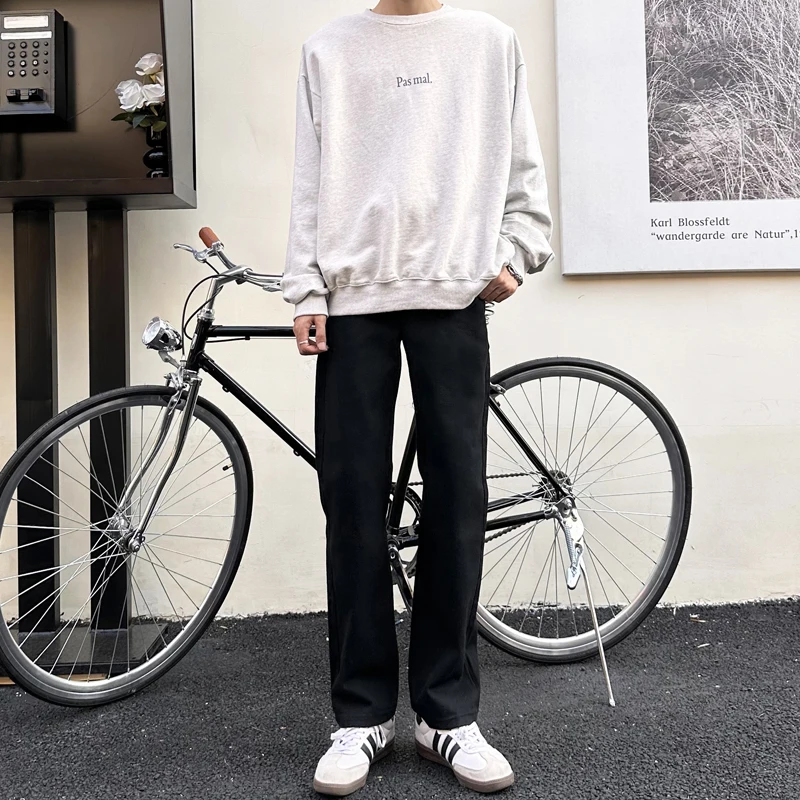 

Мужские джинсы Bla прямого кроя, весенне-осенние, модные, свободные, широкие брюки, новинка 2023 года, оверсайз, длинные повседневные брюки