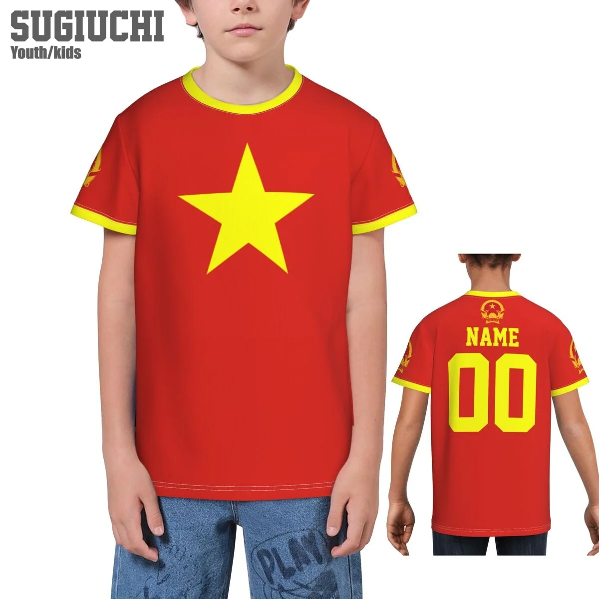 Custom Name Number Vietnam Flag Emblem 3D T-shirts For Kids Youth Boy/Girl Tees jersey Soccer Football Fans Gift T shirt