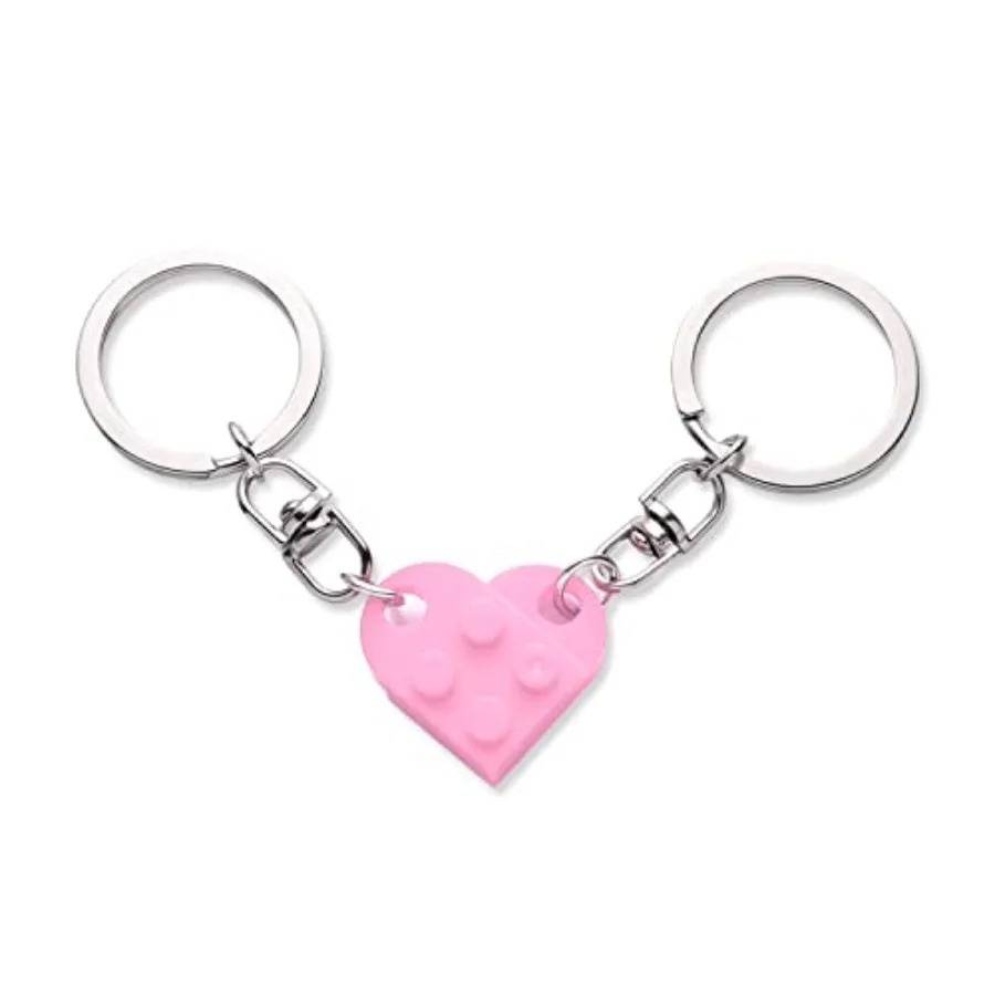 

Heart Keychain Set 2pcs Matching Heart Keychain Couple Keychains Small Heart Drations for Party Valentines Gift for Girlfriend