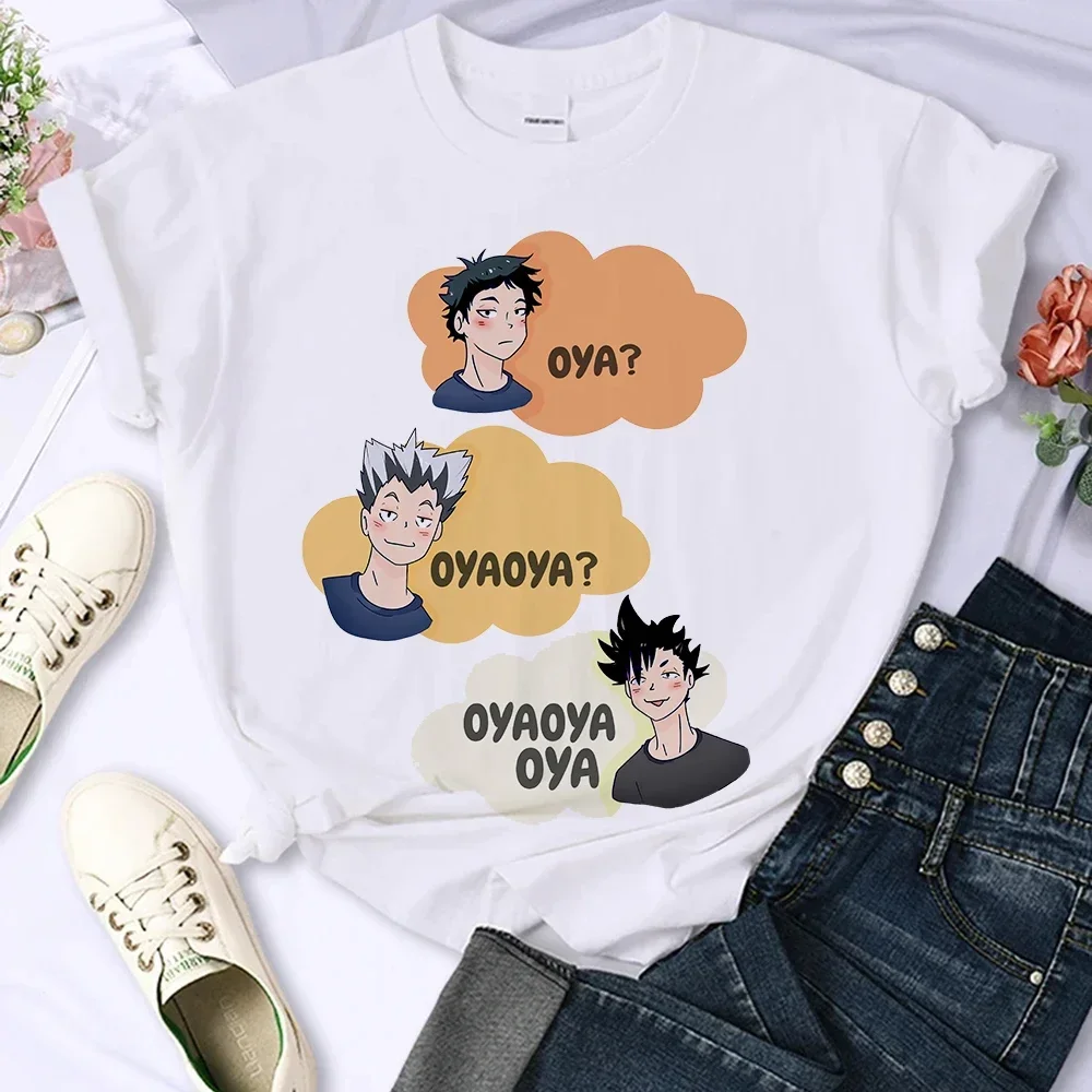 Japanese Anime Haikyuu T-shirt Women Top Harajuku Japan Style T Shirt Unisex Summer Clothes Y2k Short Sleeve Women's T-shirts