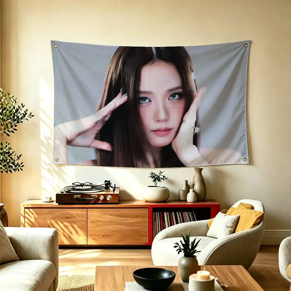 Famous Actress Jisoo-o Flags Wall Hanging Tapestry Outdoor Garage Room Decorative flag Background Blanket