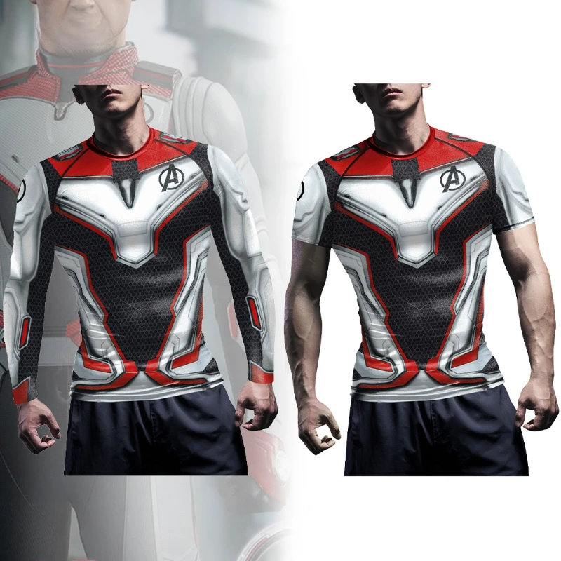 

Superhero 3D Avengers Quantum Realm Outfit Cosplay Compression Shirts 3D Printed Raglan Sleeve Tops Males