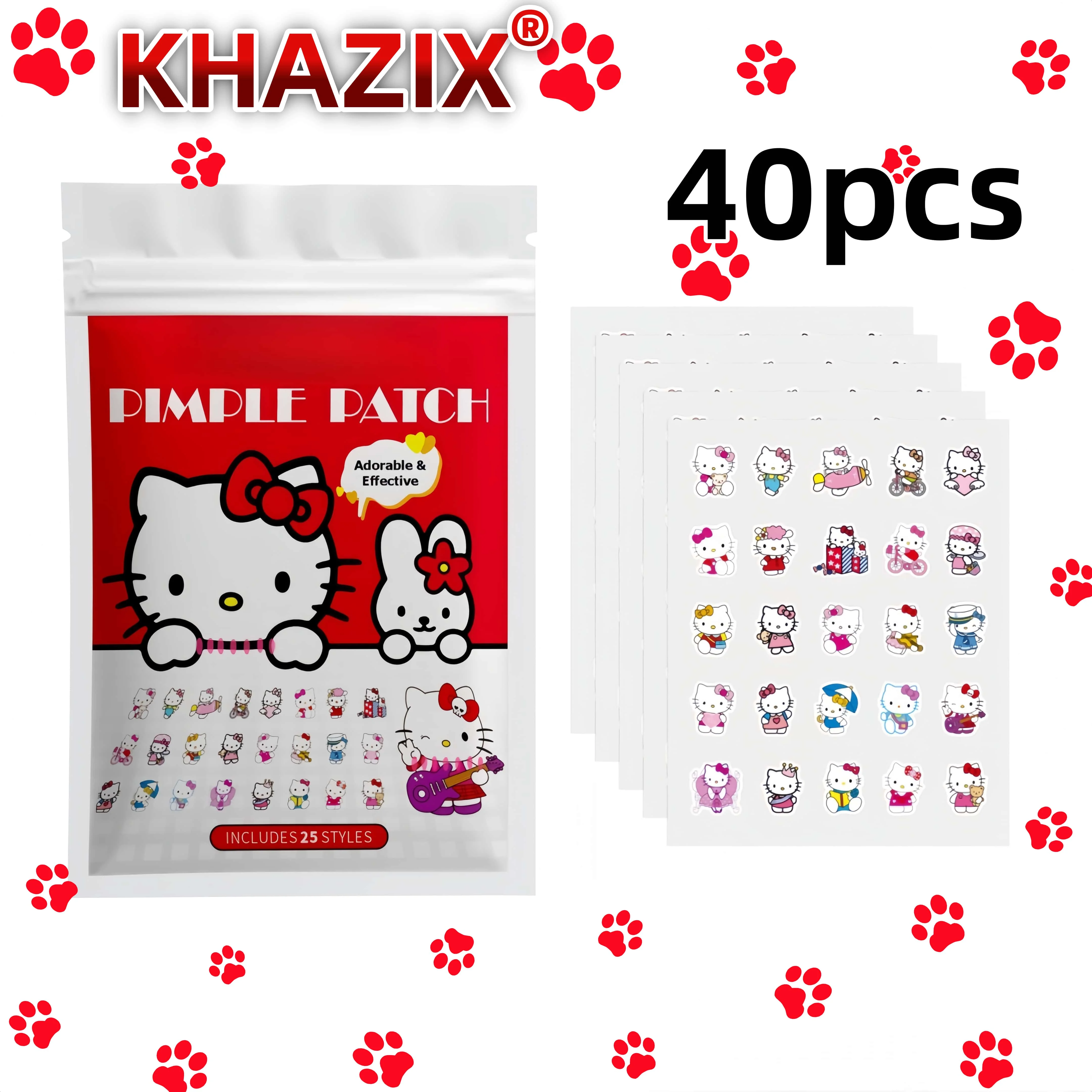 40 قطعة من رقع حب الشباب بحمض الساليسيليك - ملصقات غير مرئية ولطيفة على شكل قطة لمحاربة البثور وتهدئة البشرة