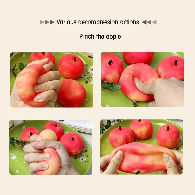 Slow Rebound Simulation Apple Maltose Pressure Ball Squeeze Whole Trick Relieve Stress Adult Vent Children\'s toys Fidgeting toys