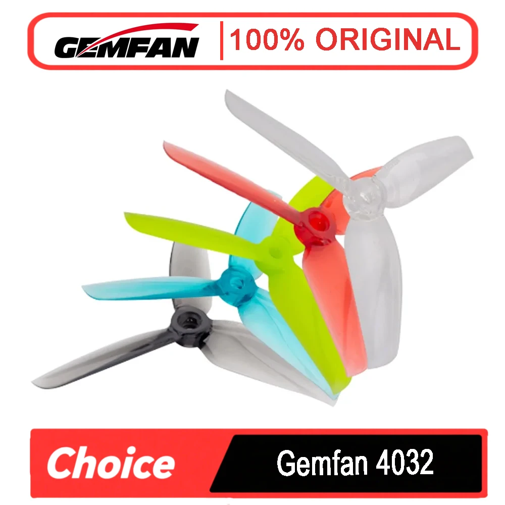 2 Pairs Gemfan WinDancer 4032 Propellers - 4x3.2 3-Blade PC (5mm, CW&CCW), 1406-2205 Motors for RC FPV Freestyle/Racing