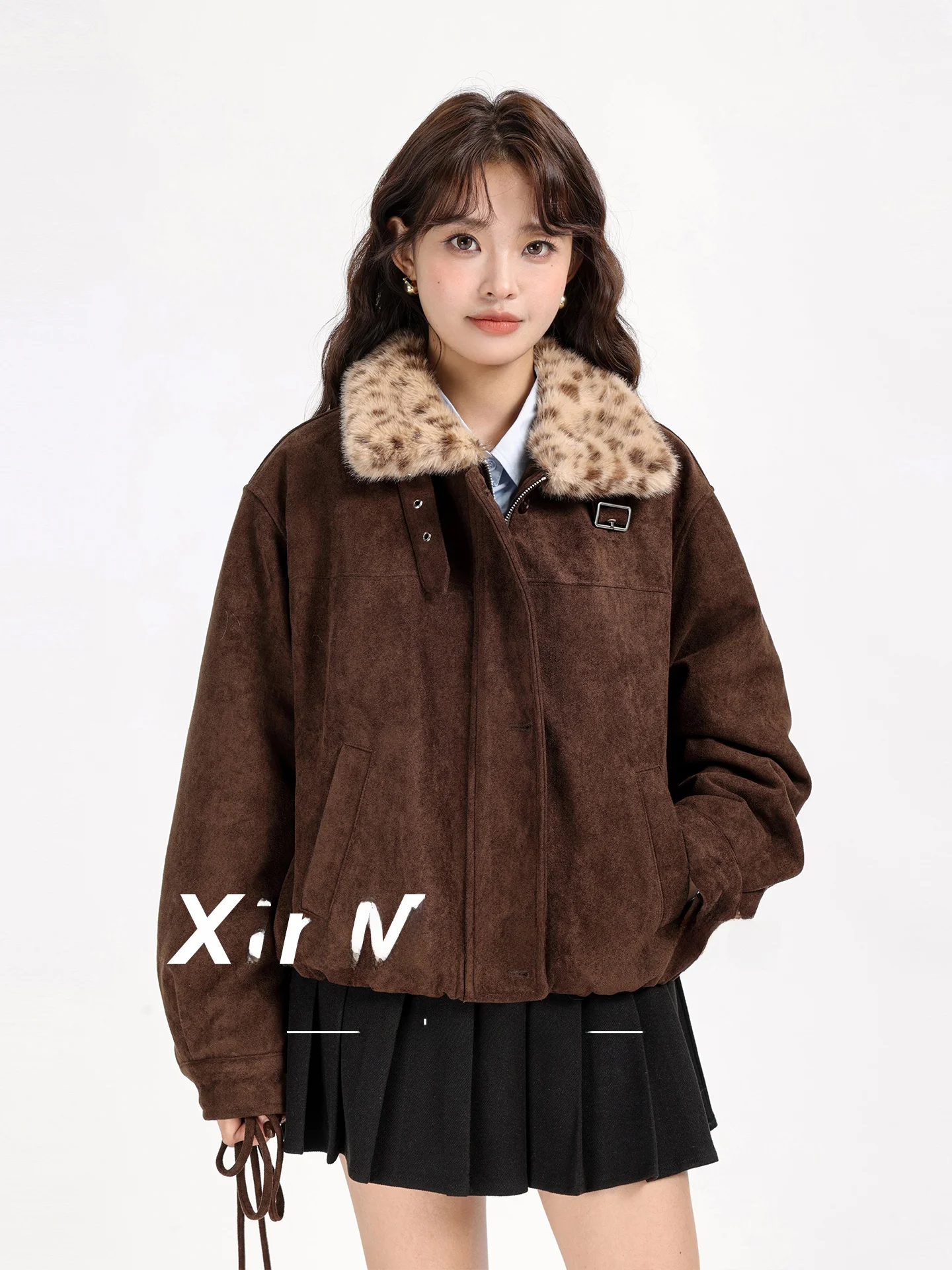 

Зимняя новинка: теплая замшевая куртка с леопардовым принтом, утепленная, с высококачественной хлопковой подкладкой, для женщин...