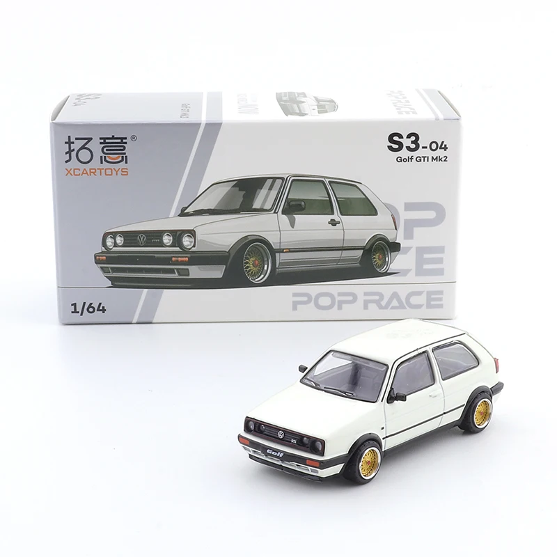 XCARTOYS POP RACE 1/64 Golf GTI MK2 White Diecast Automotive Model Ornaments Cas Toys Gift Decorations