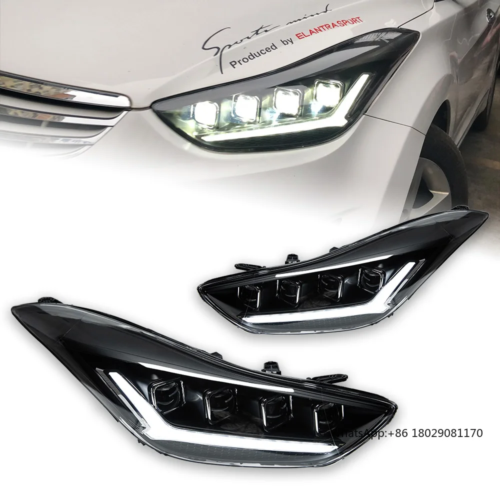 

Car Lights for Hyundai Elantra Avante MD 2011-2016 LED GT Model Front Projector Head Lamp With DRL Lens Automotive Accessories