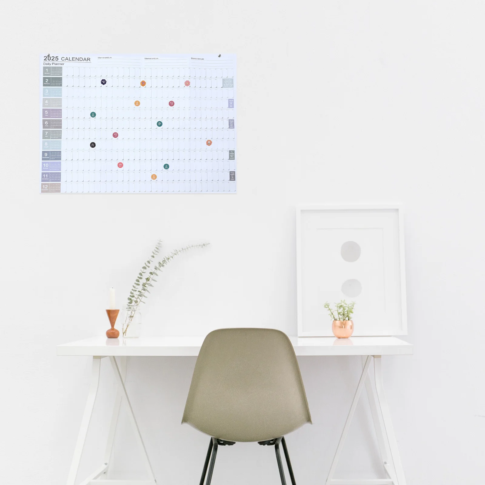 1 مجموعة 1 مجموعة 2025 الإبداعية مخطط سنوي ورقة جدار مكتب المنزل استخدام التخطيط اليومي جدار التقويم الجدول العملي التقويم