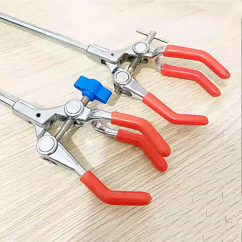 Morsetto in ferro da laboratorio tipo girevole condensatore a Clip a 3 dita, Clip a 3 ganasce con testa a testa, fino a 89mm