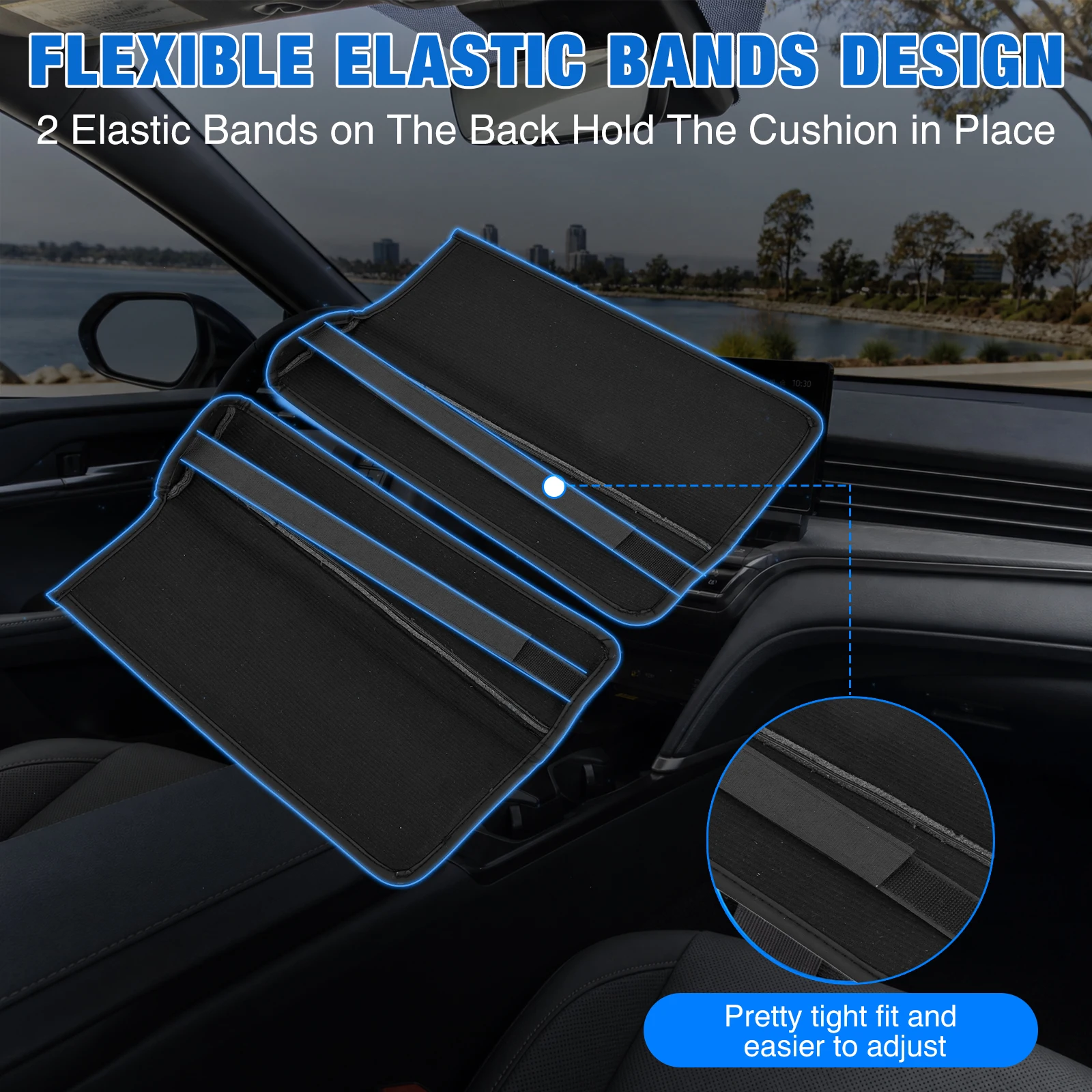 Nilight Center Console Cover Fit for Nissan Rogue 2021-2026 and 2013-2018 Nissan Altima, Waterproof Leather Armrest Cover, Middle Arm Rest Cushion Pad with Side Storage Pocket, Interior Accessories, Anti-Scratch Protector, Black view 7