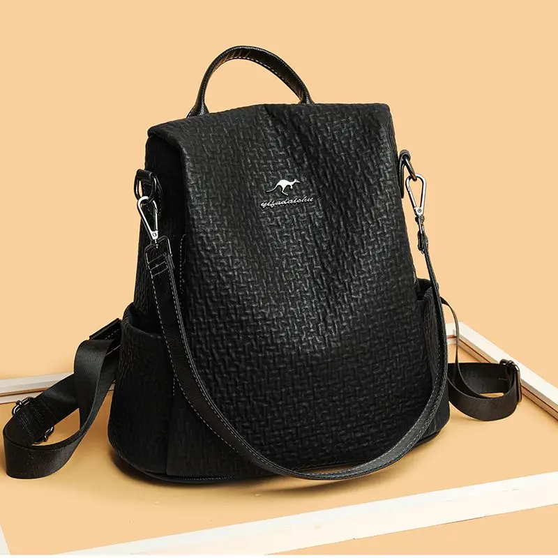 Brand Authentic Large Capacity 2024 New Women\'s Leisure Fashion Trend Fold Cortex Zipper Water Resistant Backpack Advanced Sense