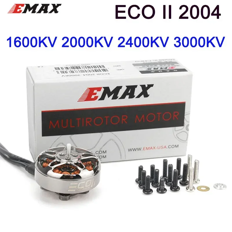 

Emax ECO II Series 2004 2000KV 2400KV Brushless Motor 4S-6S Lipo Battery for RC Drone FPV Racing
