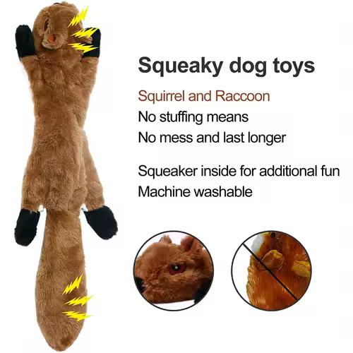 Funny Simulated Animal No Stuffing Dog Toy with Squeakers Durable Stuffingless Plush Squeaky Dog Chew Toy Crinkle Pet Squeak Toy - Image 2