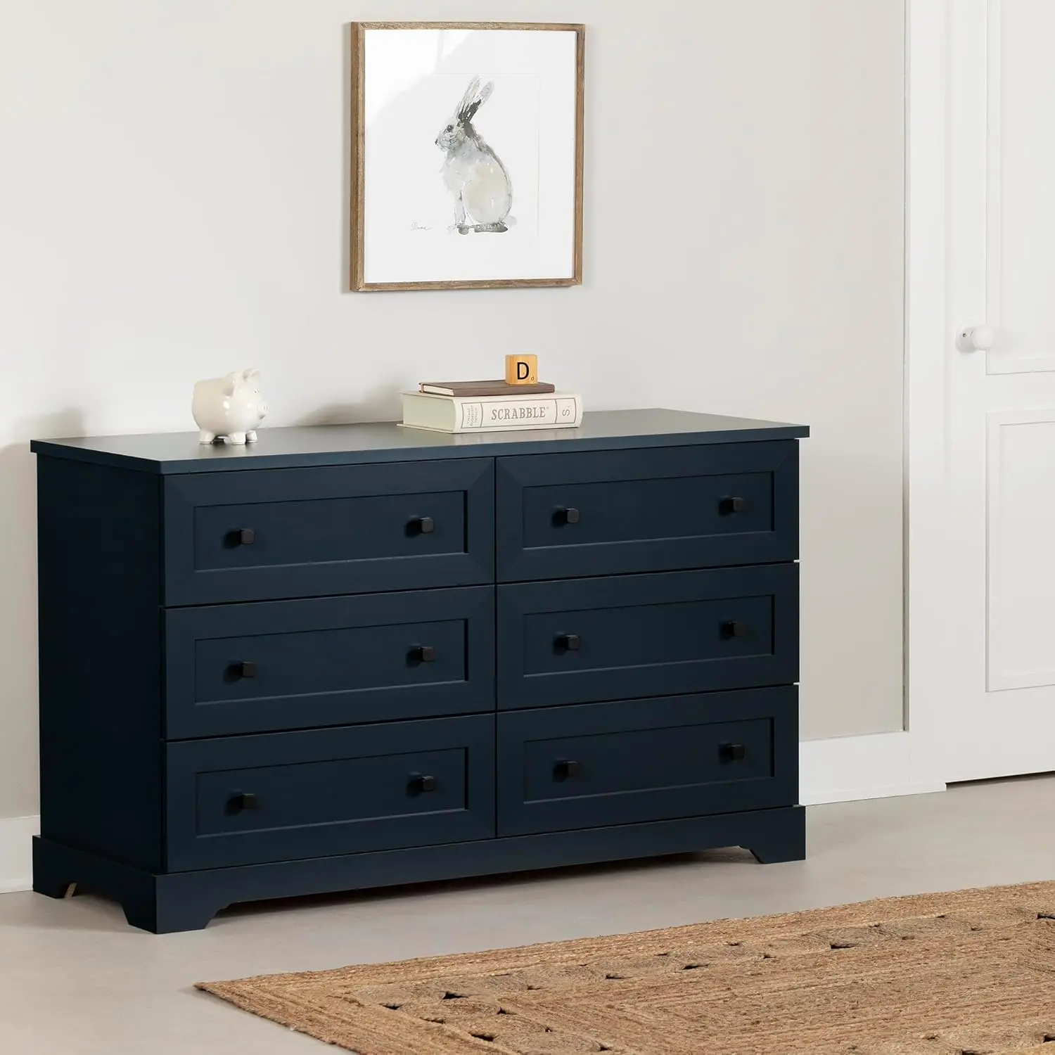 Hazen 6-Commode double, bleu marine