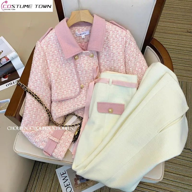 Conjunto de dos piezas de temperamento informal para mujer, edición coreana, alta gama, primavera y otoño, 2024