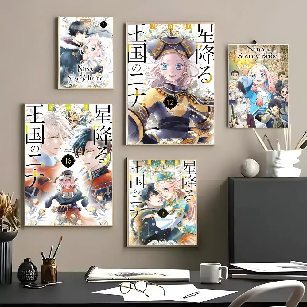 Manga Nina the Starry Bride Poster Aesthetic Self‑Adhesive Waterproof Wall Art Print Home Decor for Bedroom Living Room Bar