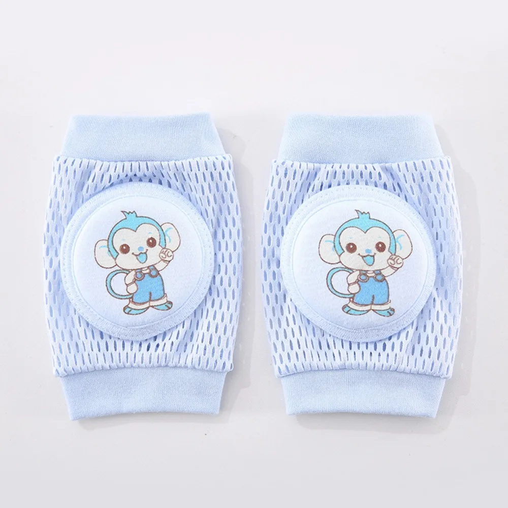 2 pcs Thin Knee Pads Mesh Design Cartoon Pattern Toddler Crawling Protective Gear Elastic Durable Summer Children's Knee Cap
