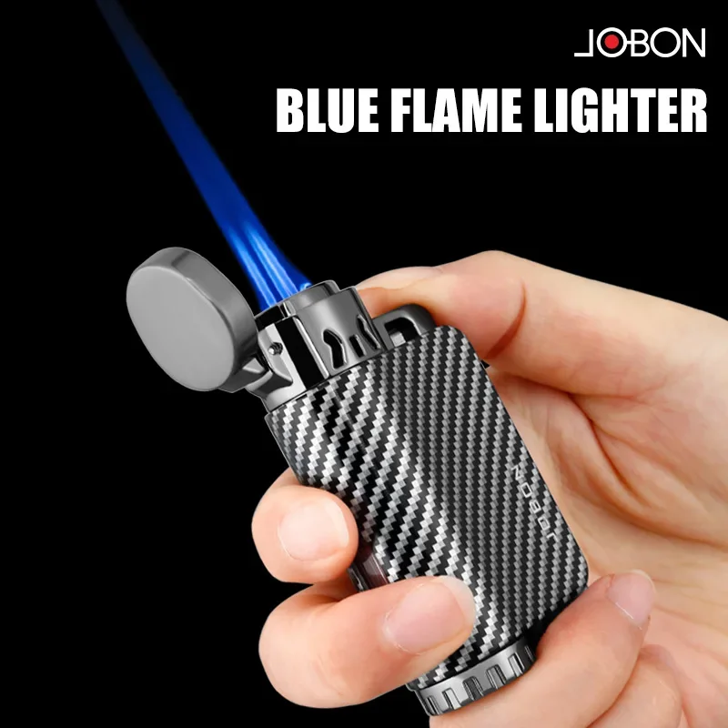 JOBON Three Blue Flame Cigar Lighter Folding Cigar Drill Design Rotary Adjustable Flame Size Ignition Gadgets