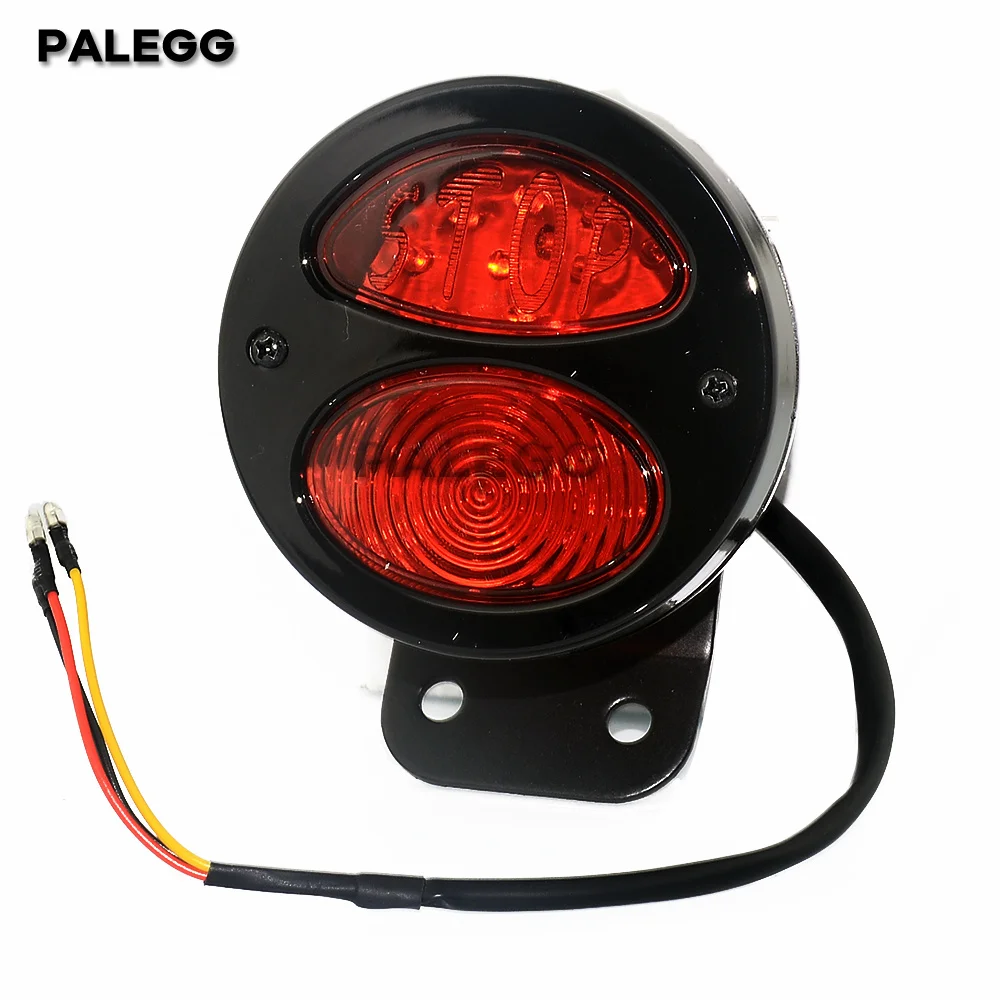 Universal LED Motorcycle Rear Light Running Brake Stop Lamp Aluminum Motorbike Indicator For Cafe Racer