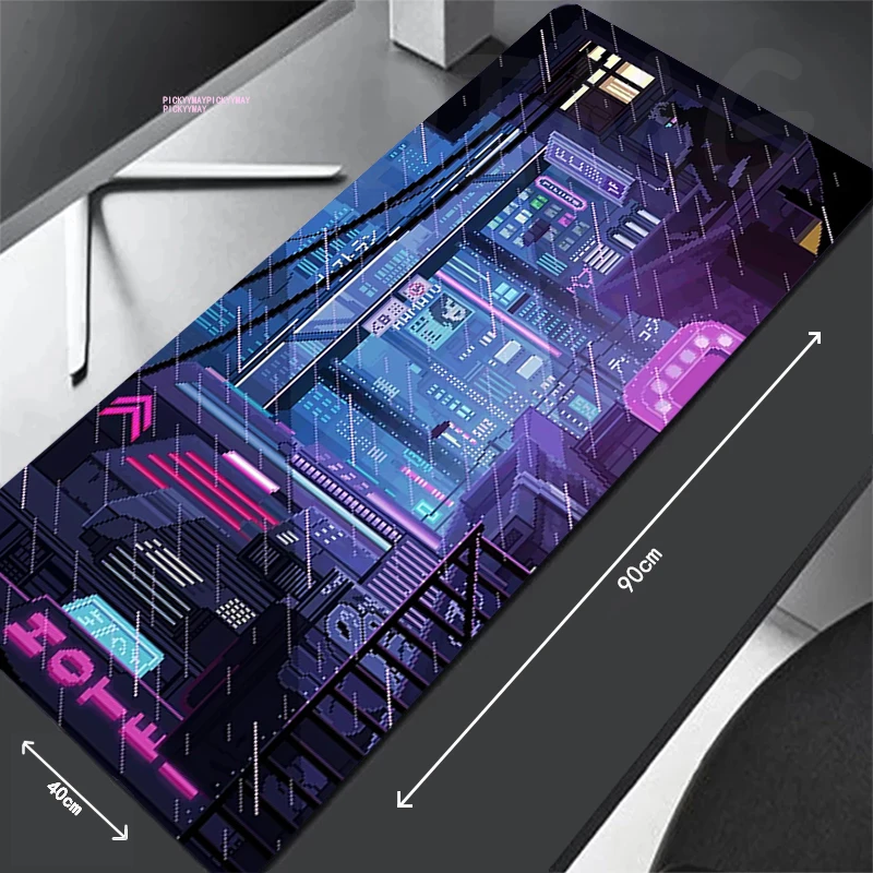 Pixel Street View Mauspad Gamer-Mauspads Großes Gaming-Mauspad XXL Mausmatte Große Tastaturmatte Schreibtischunterlage für Computer Laptop