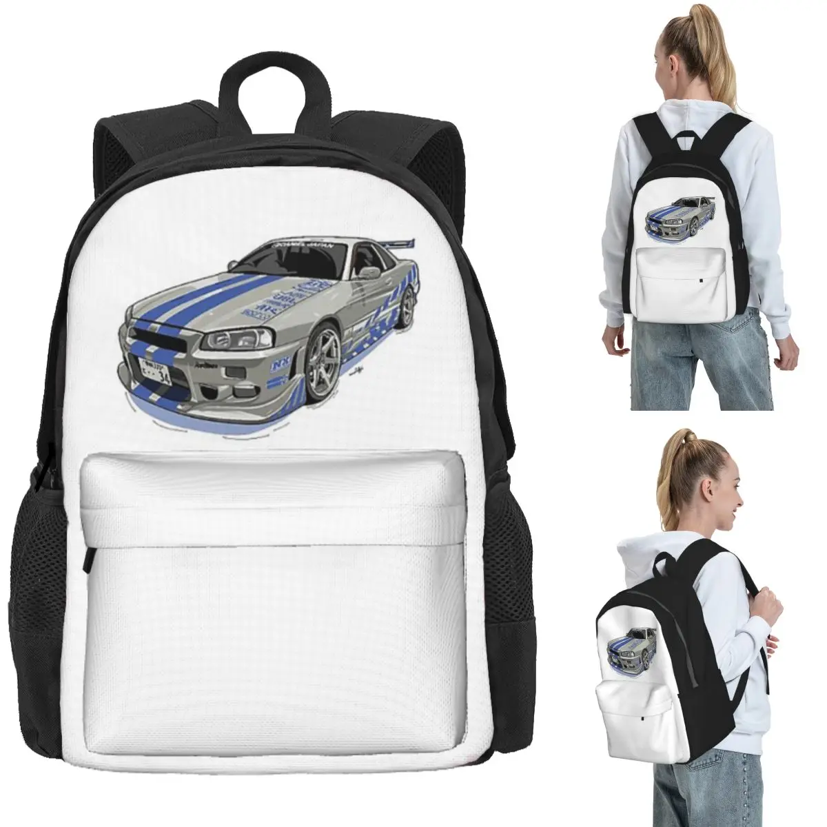 

Fast And Furious Skyline Backpack Daypack Large Capacity Boys Girls BookBag School Bag Shoulder Bags for Men Women