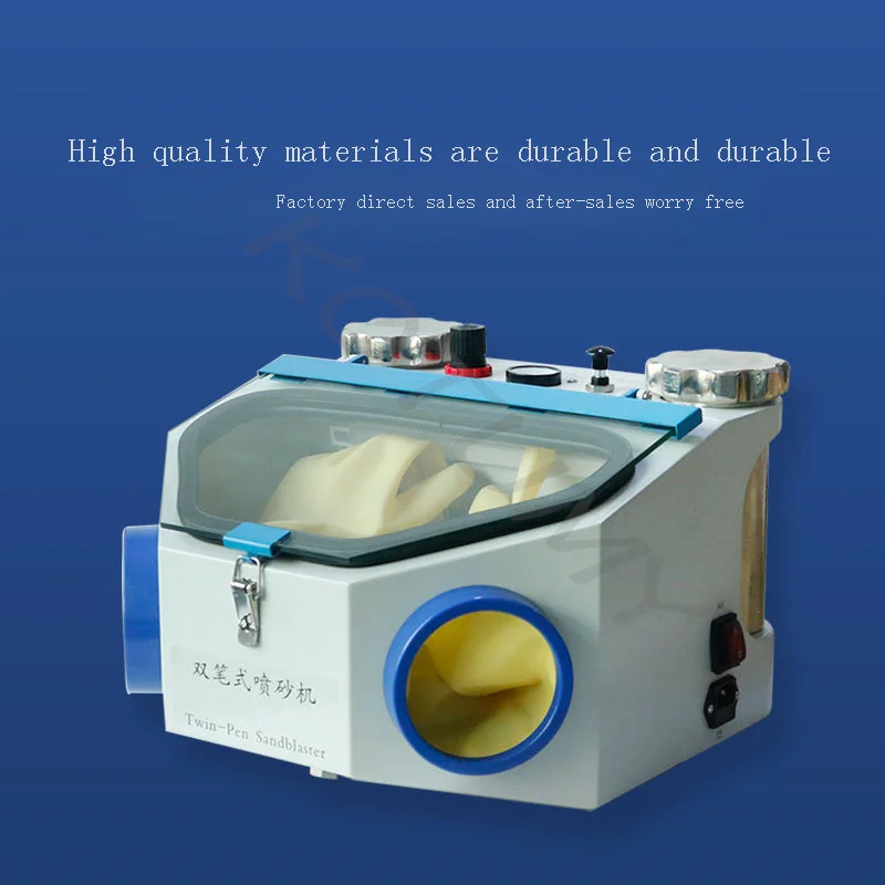 Universal Sandblaster Portable Jewelry Sandblasting Machine Dental Double Pen Sandblasting Box