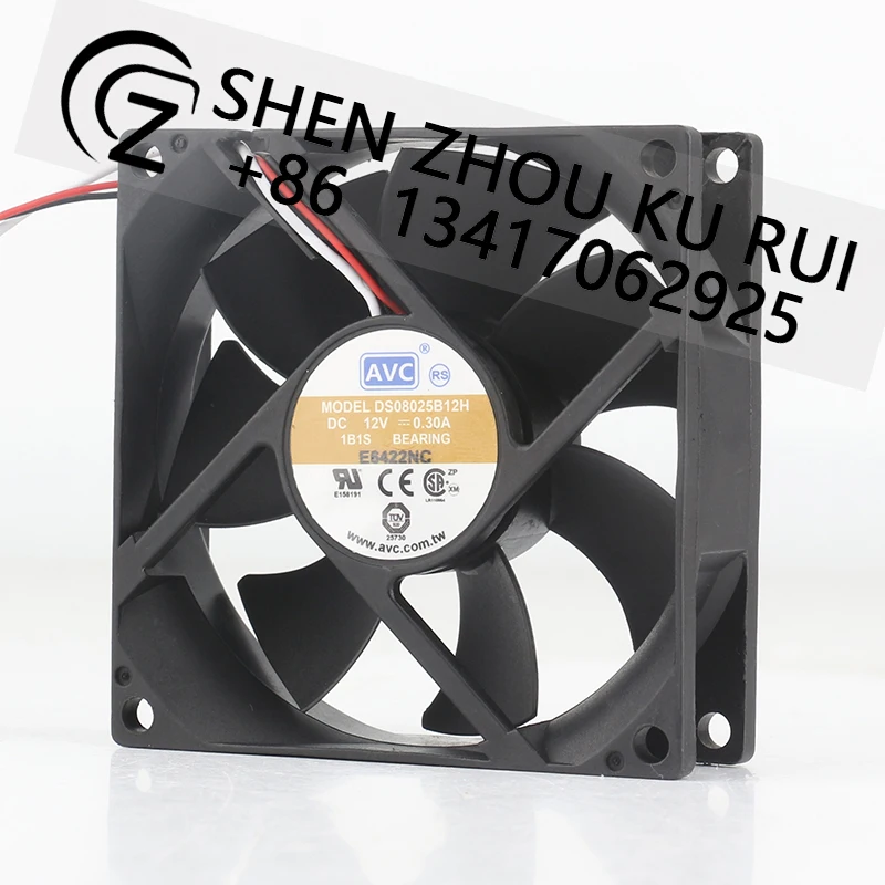 AVC 12V 0.30A 8025 Double ball bearing four-wire PWM speed regulation DS08025B12H cooling fan