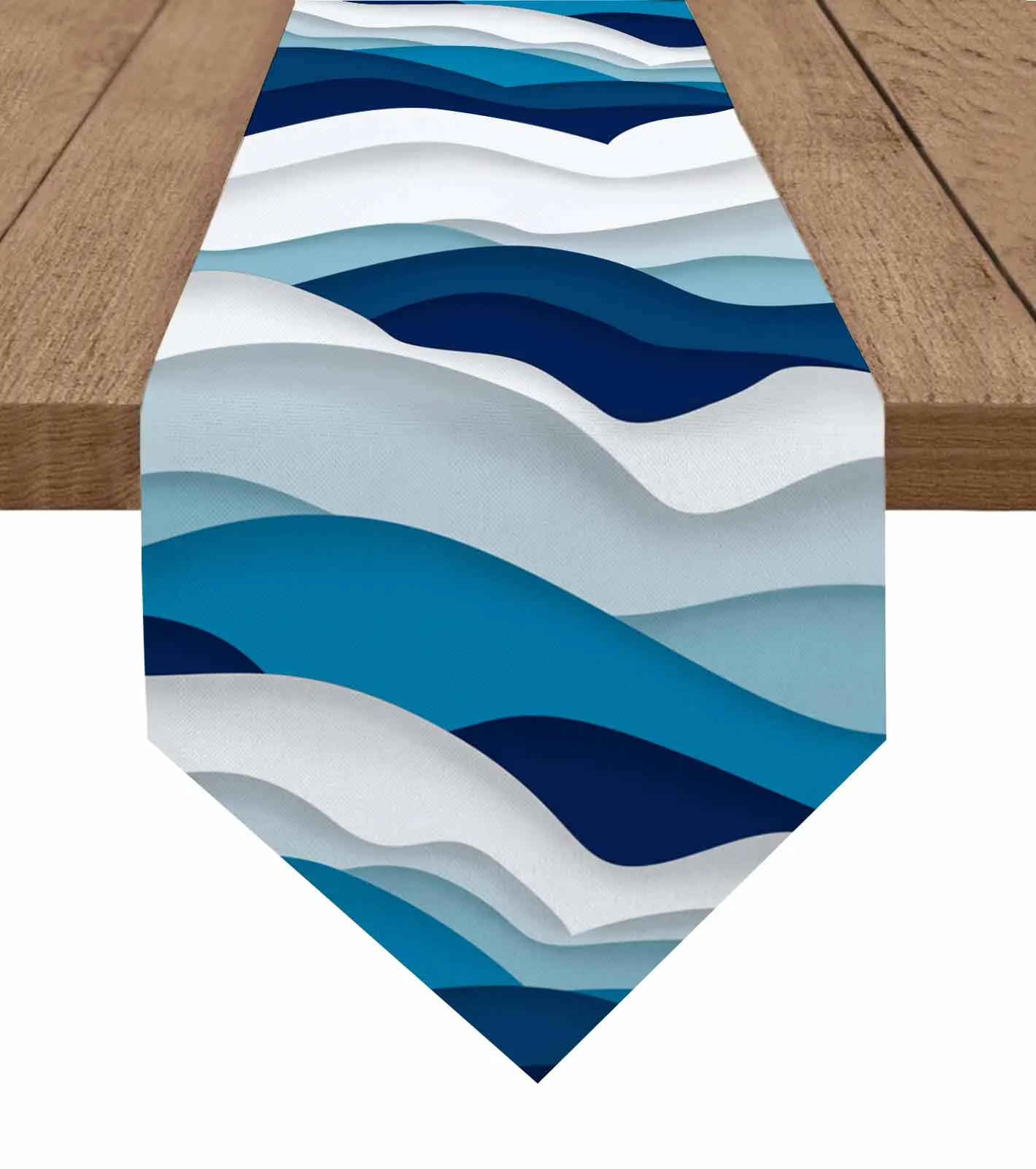 

Ocean Waves Spray Blue Gradient Table Runner Wedding Party Dining Table Runner Placemat Home Kitchen Table Decor