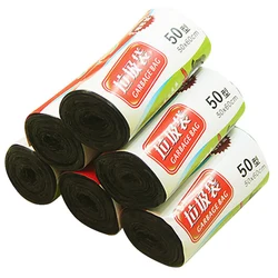 1 Roll 50X60 cm Garbage Bags Single Color Thick Convenient Environmental Plastic Disposable Black Trash Bags