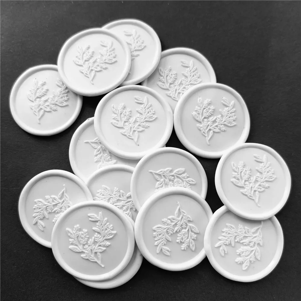 15pcs a lot leaf plant wax seal stickers with Double-sided tape wedding envelope sealing gifts card decoration wax seal stickers