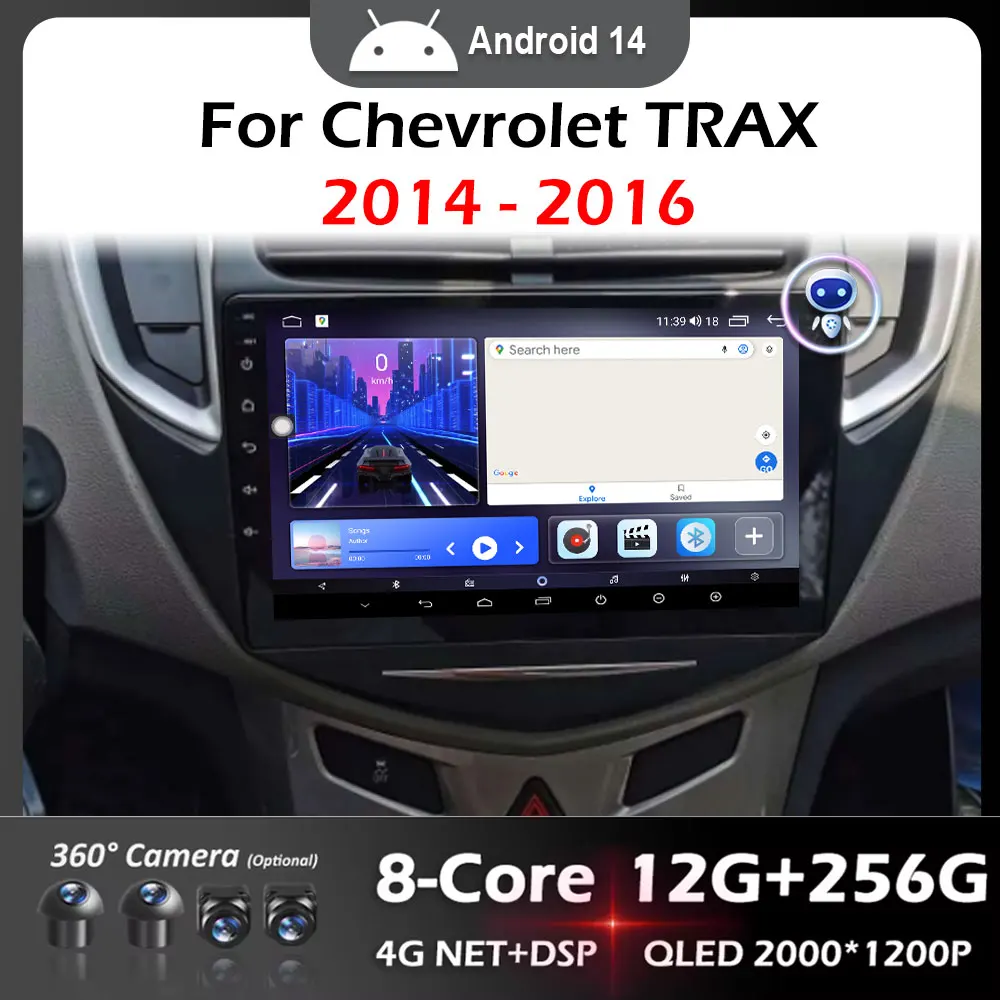 

9 inch for Chevrolet TRAX 2014 - 2016 Car Radio Multimedia Video Player Android 14 GPS Navigation Carplay DSP Stereo Auto Tools