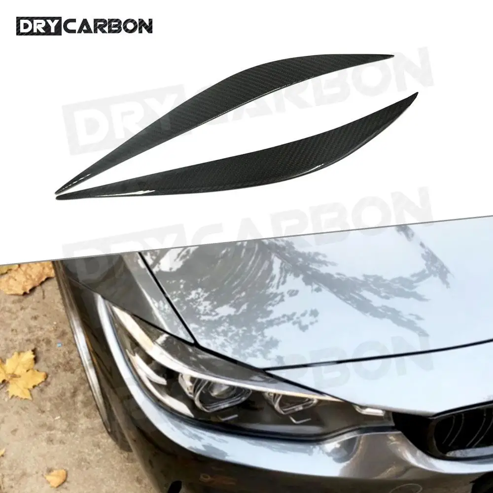 Forged Carbon Fiber Front Eyelids Eyebrows Trims Stickers for BMW 4 Series F32 F33 F36 2012-2017 F80 M3 F82 F83 M4 2014-2017