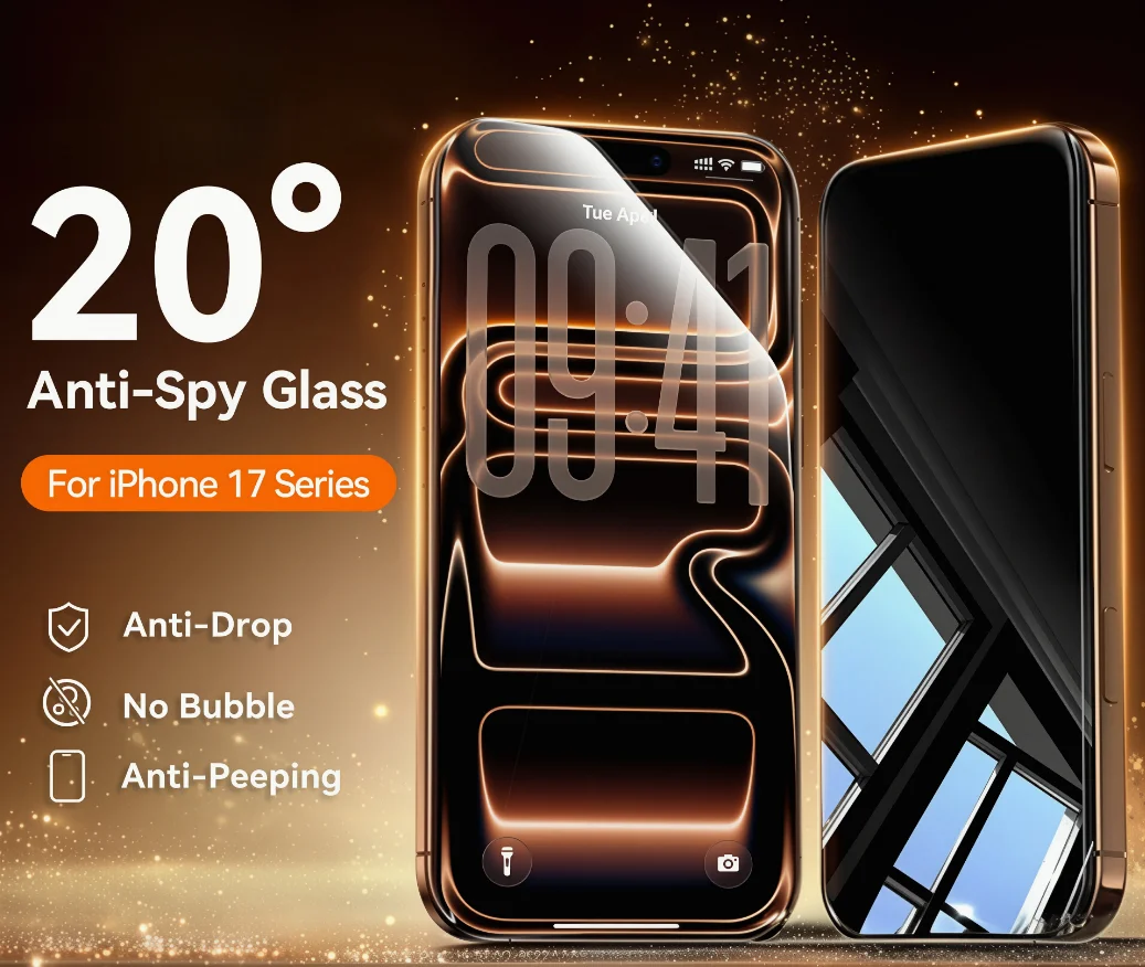 

2PCS Anti-Spy Glass For iPhone 17 Pro Max Privacy Screen Protector Glass For iPhone Air/17/17 Pro Tempered Glass Film