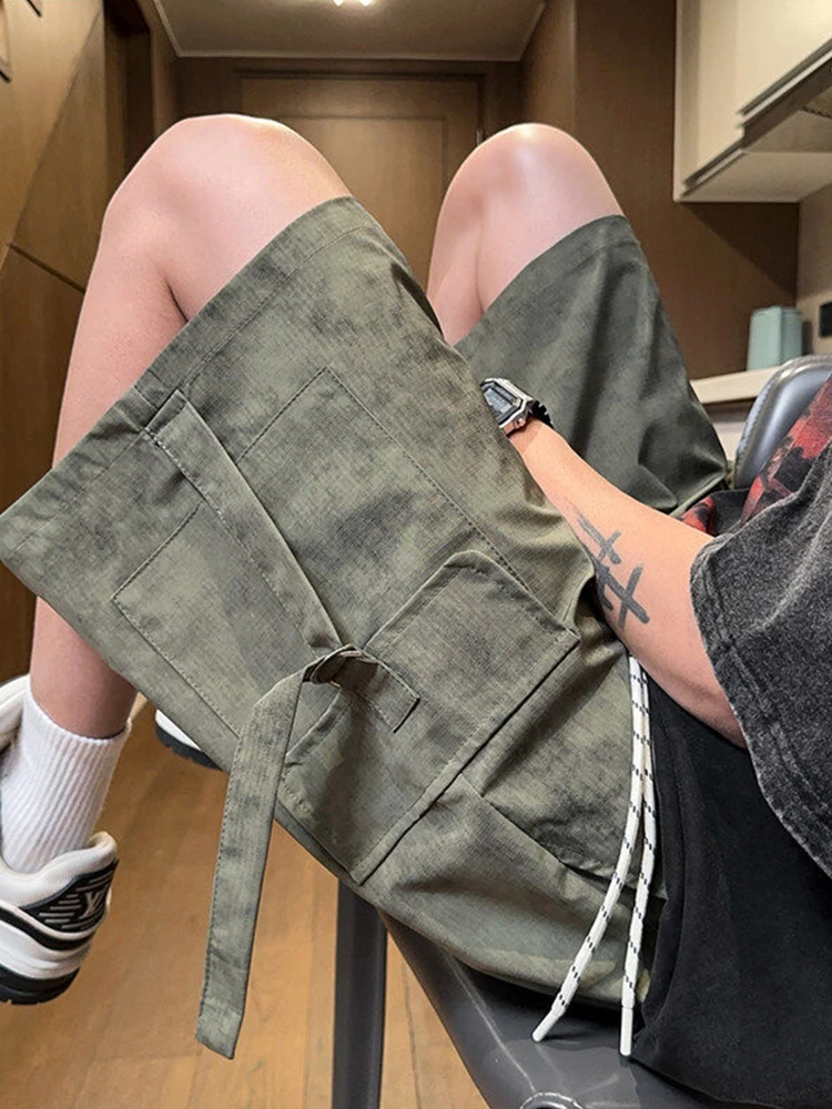 

American Sle Camouflage Large Size orts Men's Summer Retro Trend Casual Loose Workwear Five-Quarter Pants