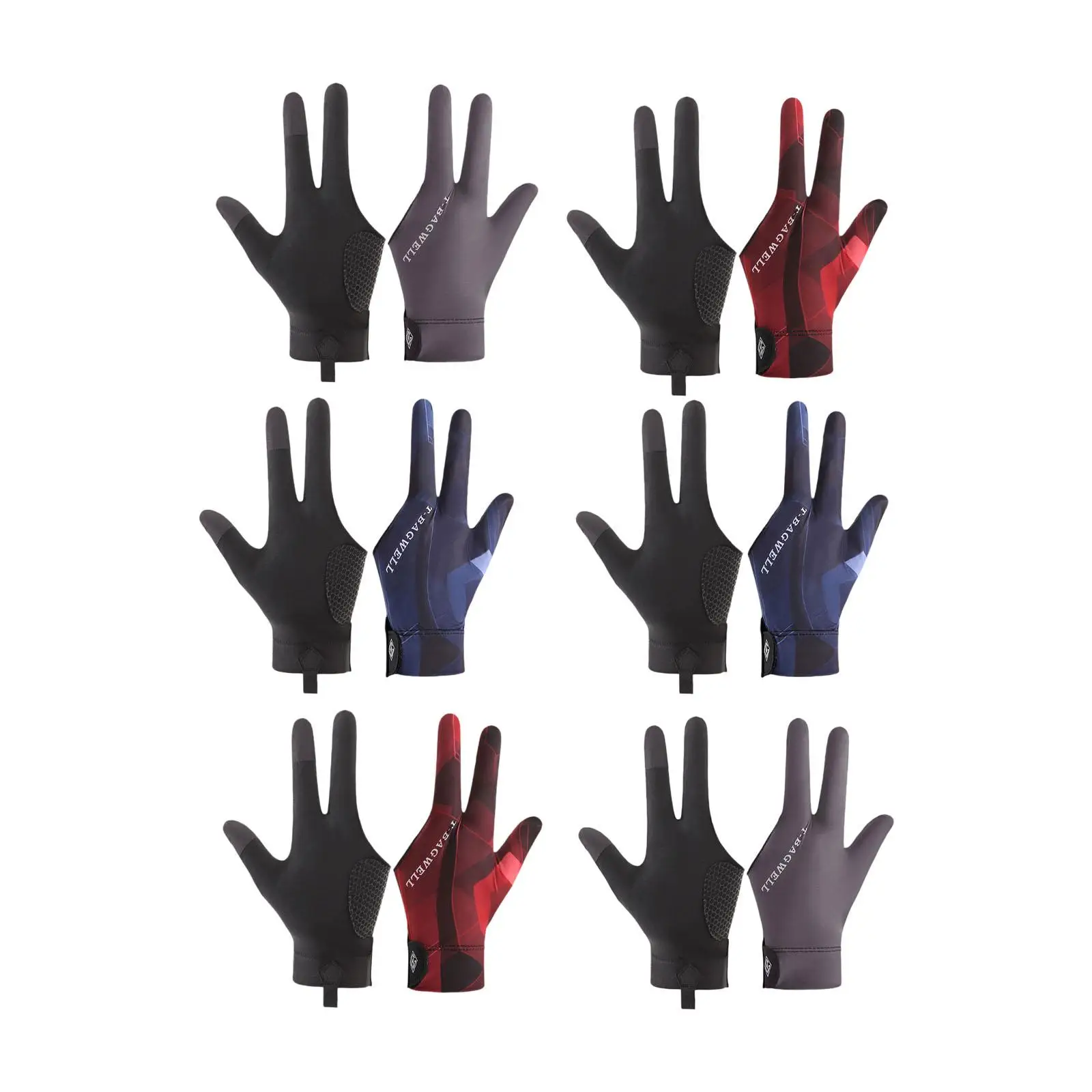 3 Fingers Pool Gloves Separate Finger Gloves Lightweight Nonslip Portable