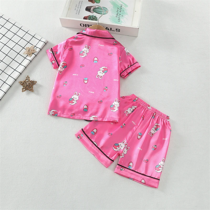 New Summer Baby Clothes Suit Kids Girls Pajamas Children Sleepwear Shirt Shorts 2Pcs/Sets Infant Causal Clothing Toddler Costume