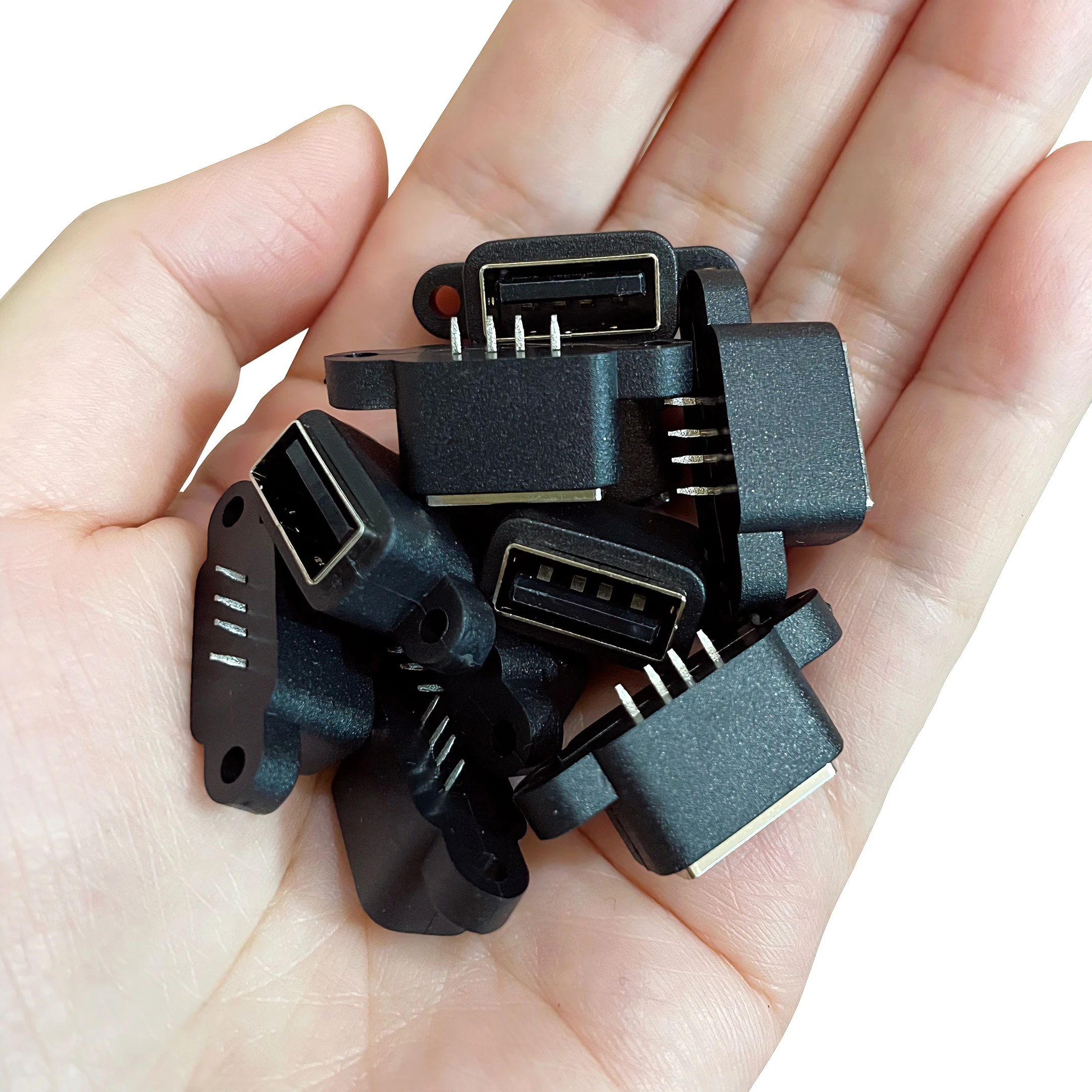 

5/10Pcs Waterproof USB female 4Pin Socket with ears 10.0mm short body waterproof USB A female seat welding DIY