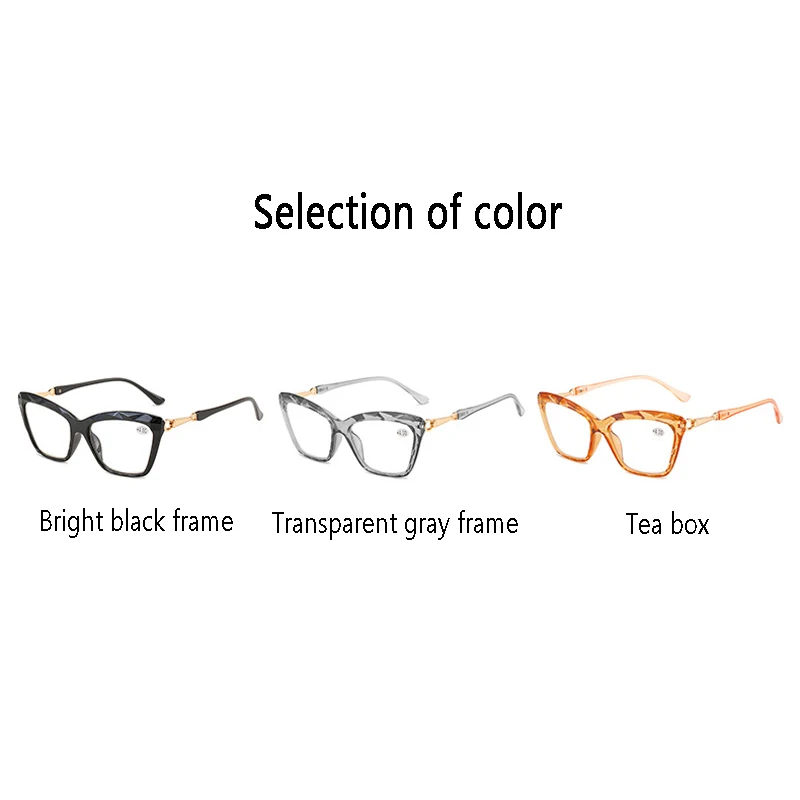 Elbru 2023 New Cateye Reading Glasses Women Fashion Prescription Presbyopic Optical Eyeglasses Eyewear For Vision Unisex +1+2+4