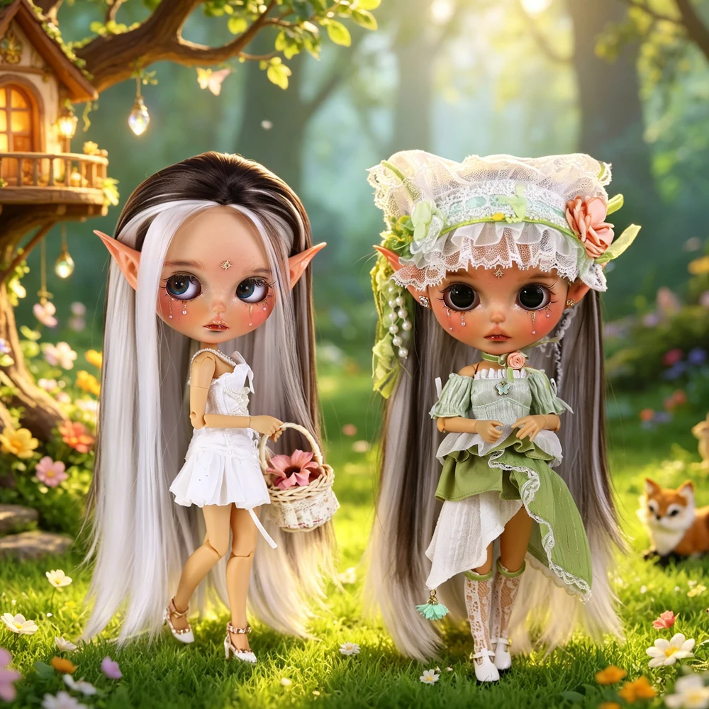 ICY DBS Blyth Doll 1/6 Scale, 30cm, Hand Drawn Elf Face, Long Hair, Multiple Styles, Available with Nude Doll Options