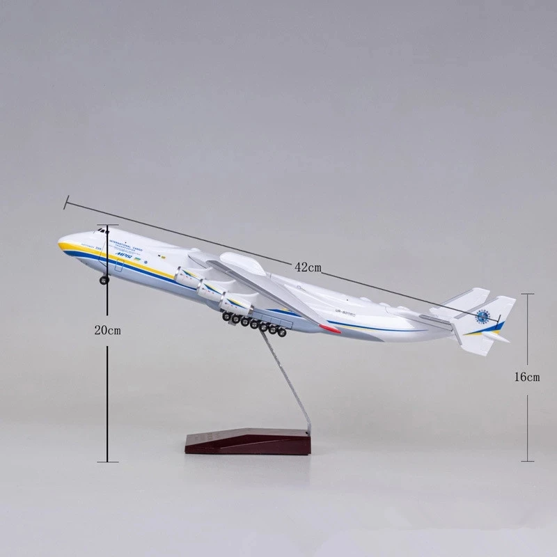 Antonov-Avion de Transport Mriya AN-1/200 AN225, 42cm, Échelle 225, en Résine Plastique, Modèle de cimetière, Décoration de Maison, Série de Jouets pour Garçon