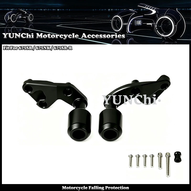 With LOGO Fit For CFMOTO 675SR 675NK 675SR-R Motorcycle Falling Protection Frame Slider Fairing Guard Crash Pad Protector