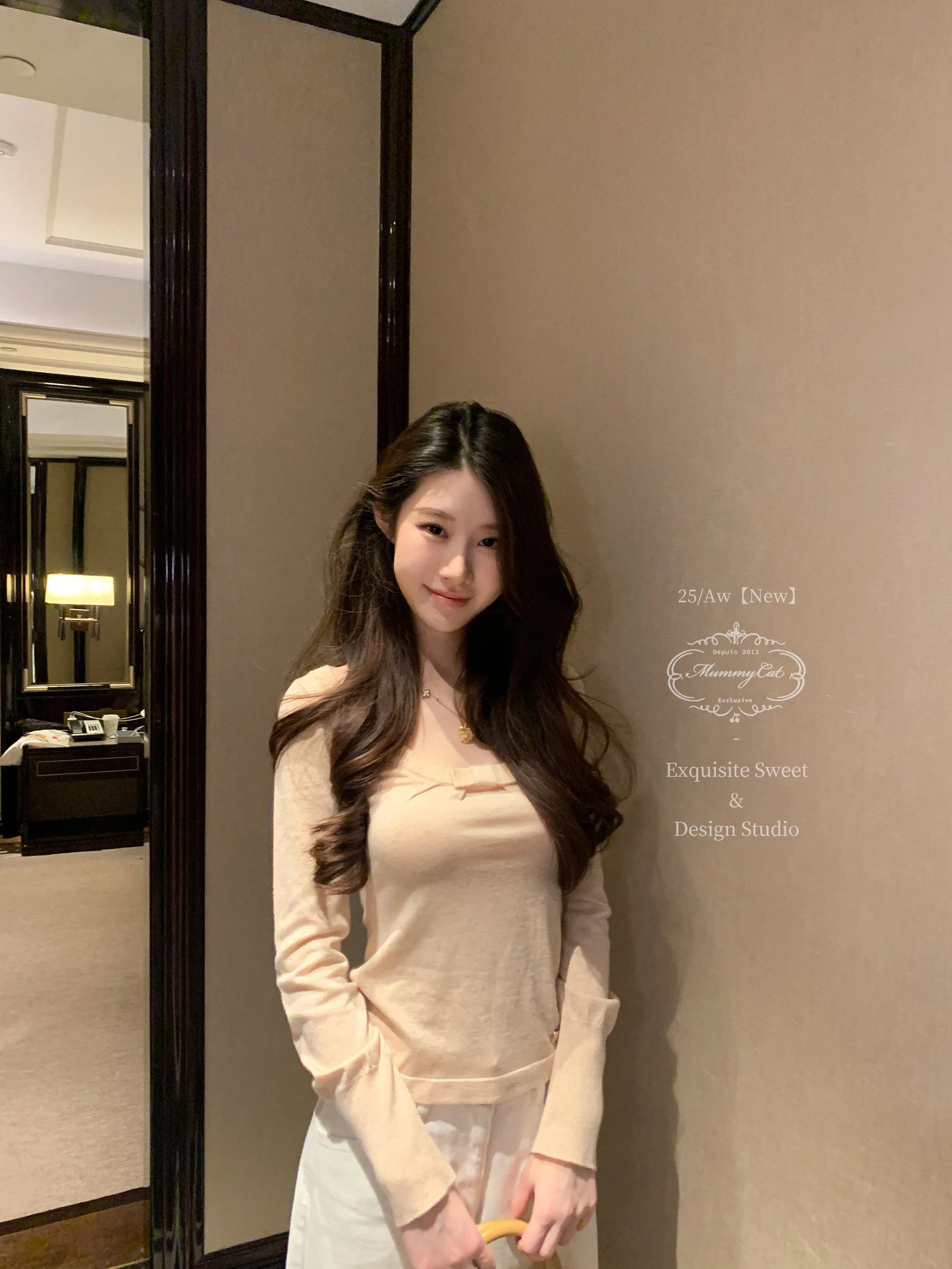 

Новый осенне-зимний модный женский вязаный топ из шерсти и шелка с узлом, облегающий, с длинным рукавом и круглым вырезом