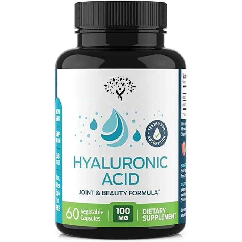 Hyaluronic Acid Supplement - Dietary Hyaluronic Acid+50mg Vitamin C Joint And Anti-aging Beauty Formula -60 Capsules