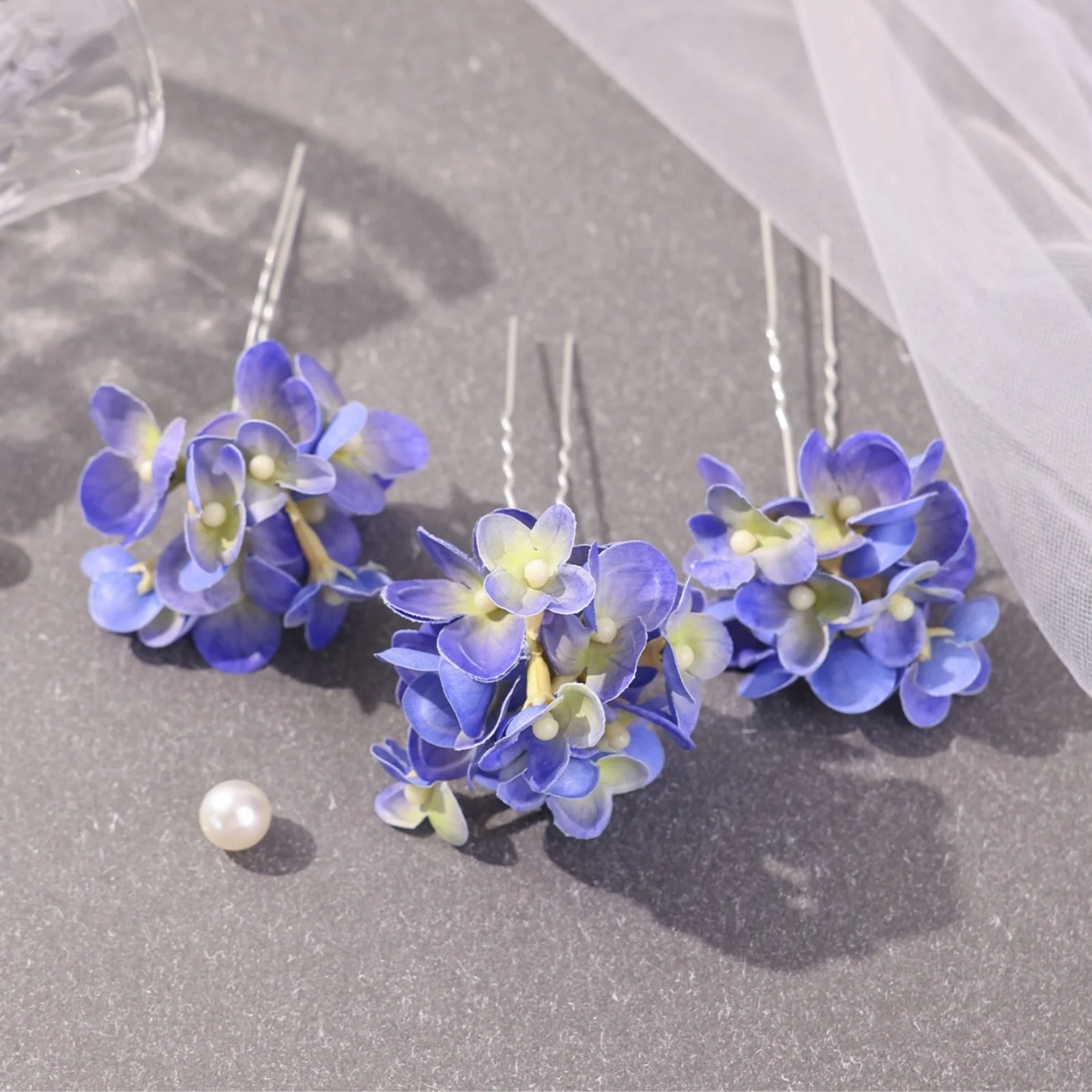 3-6 قطعة مجموعة المرأة الأرجواني النسيج زهرة مقاطع الشعر ، دبابيس الشعر بطة بيل كليب مجموعة الحلو البتلة طويلة شرابة بطة بيل كليب ، الصيف #5