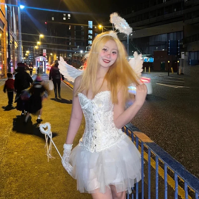 Vintage Corset Lingerie Princess Goddess Angel Cosplay Swan Dress Halloween  Sexy Costumes For Women Party Performance Prom Dance - AliExpress 200000532