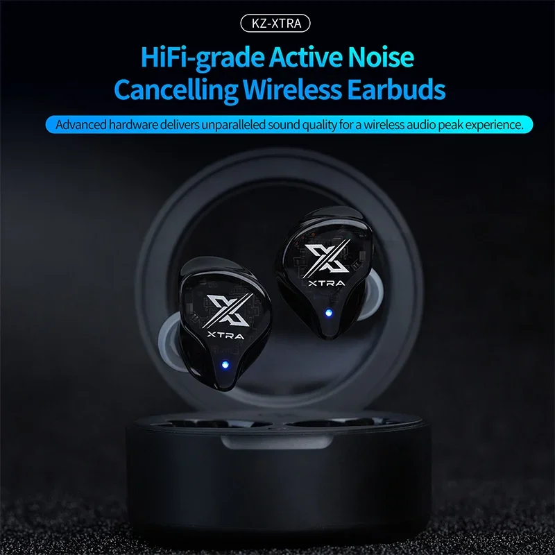 KZ Xtra Bluetooth 5.4 TWS Noise Cancelling Earphones True Wireless Earbuds Multi-Mode ANC QCC3091