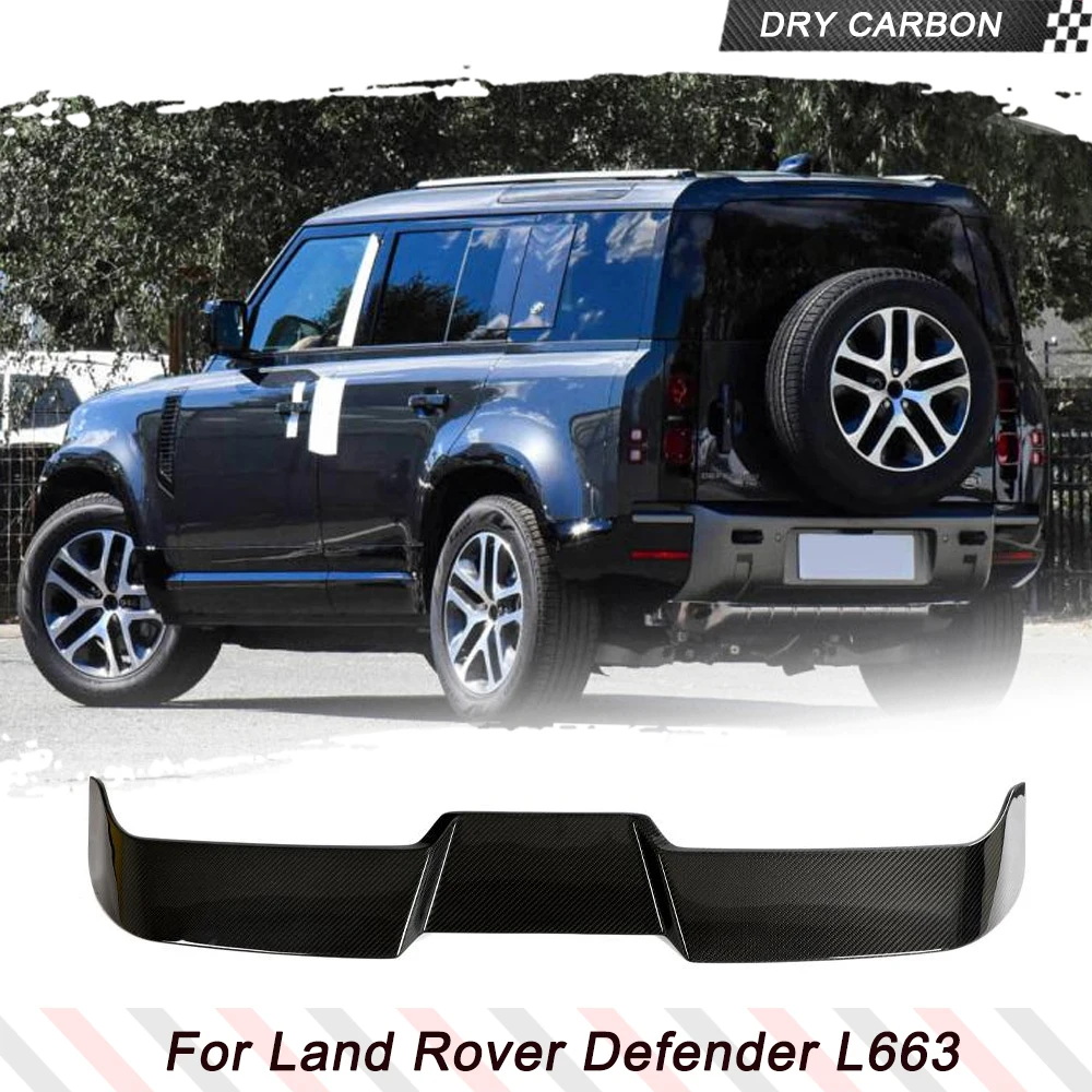 Car Rear Roof Spoiler For Land Rover Defender L663 110 2021-2022 Car Dry Carbon Car Rear Trunk Roof Boot Wing Spoiler