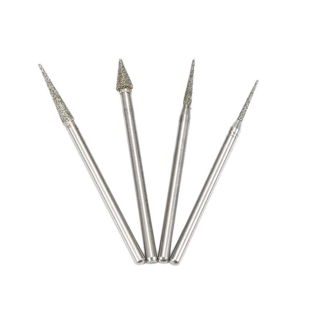 Punta a testa abrasiva con diametro in acciaio inossidabile da 2.34mm frese per intaglio in giada strumenti di bellezza per la testa abrasiva in metallo con grana