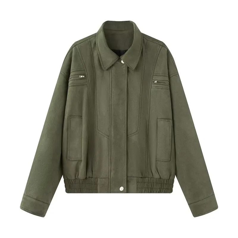 2025 Autunno Nuovo Americano Retro Motorcycle ort Cappotto Faion delle Donne Versatile High-End Sensazione Jaet Top Abbigliamento da Donna